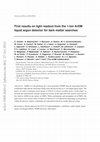 Research paper thumbnail of First results on light readout from the 1-ton ArDM liquid argon detector for dark matter searches