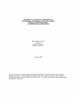 Research paper thumbnail of The impact of corporate governance on performance differences in privately-owned versus state-owned banks: An international comparison