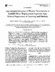 Research paper thumbnail of Age-related decrease of plasma testosterone in SAMP8 mice: replacement improves age-related impairment of learning and memory