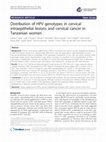 Research paper thumbnail of Distribution of HPV genotypes in cervical intraepithelial lesions and cervical cancer in Tanzanian women