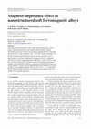 Research paper thumbnail of Magneto-impedance effect in nanostructured soft ferromagnetic alloys