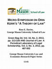 Research paper thumbnail of Micro-Symposium on Orin Kerr's 'A Theory of Law