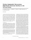 Research paper thumbnail of Wireless Implantable Microsystems: High-Density Electronic Interfaces to the Nervous System