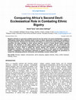 Research paper thumbnail of Conquering Africa’s Second Devil: Ecclesiastical Role in Combating Ethnic Bigotry