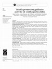 Research paper thumbnail of Health promotion guidance activity of youth sports clubs