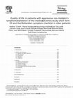 Research paper thumbnail of Quality of life in patients with aggressive non-Hodgkin's lymphoma. Validation of the medical outcomes study short form 20 and the Rotterdam symptom checklist in older patients