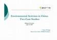 Research paper thumbnail of Environmental Activism in China: Two Case Studies