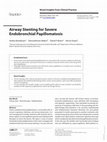 Research paper thumbnail of Airway Stenting for Severe Endobronchial Papillomatosis