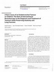 Research paper thumbnail of A Rare Cause of an Endobronchial Tumour in Children: The Role of Interventional Bronchoscopy in the Diagnosis and Treatment of Tumours while Preserving Anatomy and Lung Function