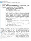 Research paper thumbnail of A Pilot Investigation of Emotion-Focused Two-Chair Dialogue Intervention for Self-Criticism