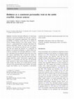 Research paper thumbnail of Boldness as a consistent personality trait in the noble crayfish, Astacus astacus