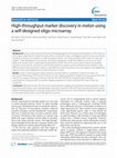 Research paper thumbnail of High-throughput marker discovery in melon using a self-designed oligo microarray