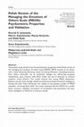 Research paper thumbnail of POLISH VERSION OF THE MANAGING THE EMOTIONS OF OTHERS SCALE (MEOS): PSYCHOMETRIC PROPERTIES AND VALIDATION