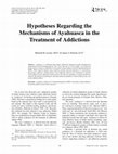 Research paper thumbnail of Hypotheses Regarding the Mechanisms of Ayahuasca in the Treatment of Addictions