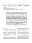 Research paper thumbnail of Environmental, demographic, and genetic mating system variation among five geographically distinct dusky pipefish ( Syngnathus floridae ) populations