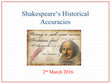 Research paper thumbnail of Shakespeare‘s Historical Accuracies