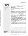 Research paper thumbnail of Effects of anti-miR-182 on TSP-1 expression in human colon cancer cells: there is a sense in antisense?