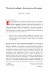 Research paper thumbnail of Niveles de realidad y descripciones del mundo