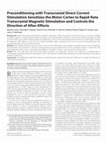 Research paper thumbnail of Preconditioning with transcranial direct current stimulation sensitizes the motor cortex to rapid-rate transcranial magnetic stimulation and controls the direction of after-effects