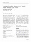 Research paper thumbnail of Expanding Horizons in the Validation of GMO Analytical Methods: Fuzzy-based Expert Systems