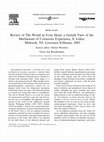 Research paper thumbnail of S. Lehar, ,Review of The World in Your Head, a Gestalt View of the Mechanism of Conscious Experience (2003) Lawrence Erlbaum,Mahwah, NJ