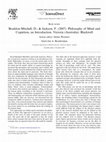 Research paper thumbnail of D. Braddon-Mitchell and F. Jackson, Philosophy of Mind and Cognition, an Introduction , Blackwell, Victoria (Australia) (2007)