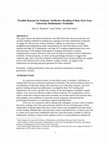 Research paper thumbnail of Technical Report: Possible Reasons for Students' Ineffective Reading of their First-Year University Mathematics Textbooks, Tennessee Technological University Mathematics Department Tech Report No. 2011-2.