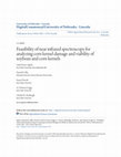 Research paper thumbnail of Feasibility of near infrared spectroscopy for analyzing corn kernel damage and viability of soybean and corn kernels