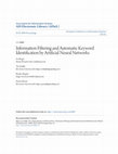 Research paper thumbnail of Information Filtering and Automatic Keyword Identification by Artificial Neural Networks