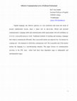 Research paper thumbnail of Effective Communication to be a Proficient Professional