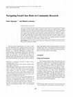 Research paper thumbnail of Navigating Social Class Roles in Community Research