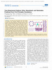 Research paper thumbnail of Two-Dimensional Hydrous Silica: Nanosheets and Nanotubes Predicted from First-Principles Simulations