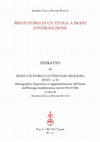 Research paper thumbnail of Esperienza e rappresentazione dell’Islam nell’Europa mediterranea (secoli XVI-XVIII), Andrea Celli & Davide Scotto (eds.), special issue of the Rivista di Storia e Letteratura religiosa (Olschki, Turin), LI/3, 2015