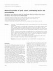 Research paper thumbnail of Maternal mortality in Syria: causes, contributing factors and preventability