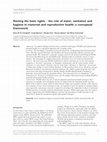 Research paper thumbnail of Getting the basic rights - the role of water, sanitation and hygiene in maternal and reproductive health: a conceptual framework