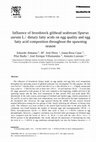 Research paper thumbnail of Influence of broodstock gilthead seabream (Sparus aurata L.) dietary fatty acids on egg quality and egg fatty acid composition throughout the spawning season