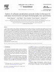 Research paper thumbnail of Analysis of carbamate and phenylurea pesticide residues in fruit juices by solid-phase microextraction and liquid chromatography–mass spectrometry