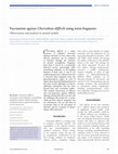 Research paper thumbnail of Vaccination against Clostridium difficile using toxin fragments