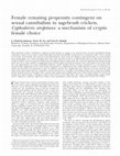 Research paper thumbnail of Female remating propensity contingent on sexual cannibalism in sagebrush crickets, Cyphoderris strepitans: a mechanism of cryptic female choice