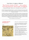 Research paper thumbnail of The Porrvis Clock of 1567 — The Earliest Surviving Domestic Clock Made in England