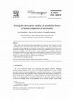 Research paper thumbnail of Testing the descriptive validity of possibility theory in human judgments of uncertainty