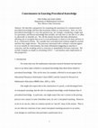 Research paper thumbnail of Consciousness in Enacting Procedural Knowledge, Proceedings of the 11th Annual Conference on Research in Undergraduate Mathematics Education, 2008.