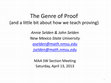 Research paper thumbnail of PowerPoint: The Genre of Proof (and a little bit about how we teach proving, MAA Southwesterm Section Meeting, Saturday, April 13, 2013.