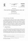 Research paper thumbnail of Focus and the interaction between syntax and pragmatics