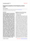 Research paper thumbnail of Prognostic properties of low-frequency seismic noise