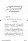 Research paper thumbnail of Deconstructing Iurisdictio: The Adventures of a Legal Category in the Hands of the Humanist Jurists