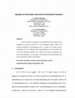 Research paper thumbnail of Equality of domination and inverse domination numbers