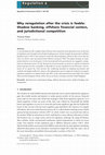 Research paper thumbnail of Why reregulation after the crisis is feeble: Shadow banking, offshore financial centers, and jurisdictional competition