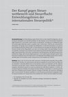 Research paper thumbnail of Der Kampf gegen Steuerwettbewerb und Steuerflucht: Entwicklungslinien der internationalen Steuerpolitik