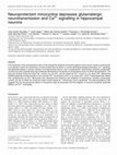 Research paper thumbnail of Neuroprotectant minocycline depresses glutamatergic neurotransmission and Ca(2+) signalling in hippocampal neurons